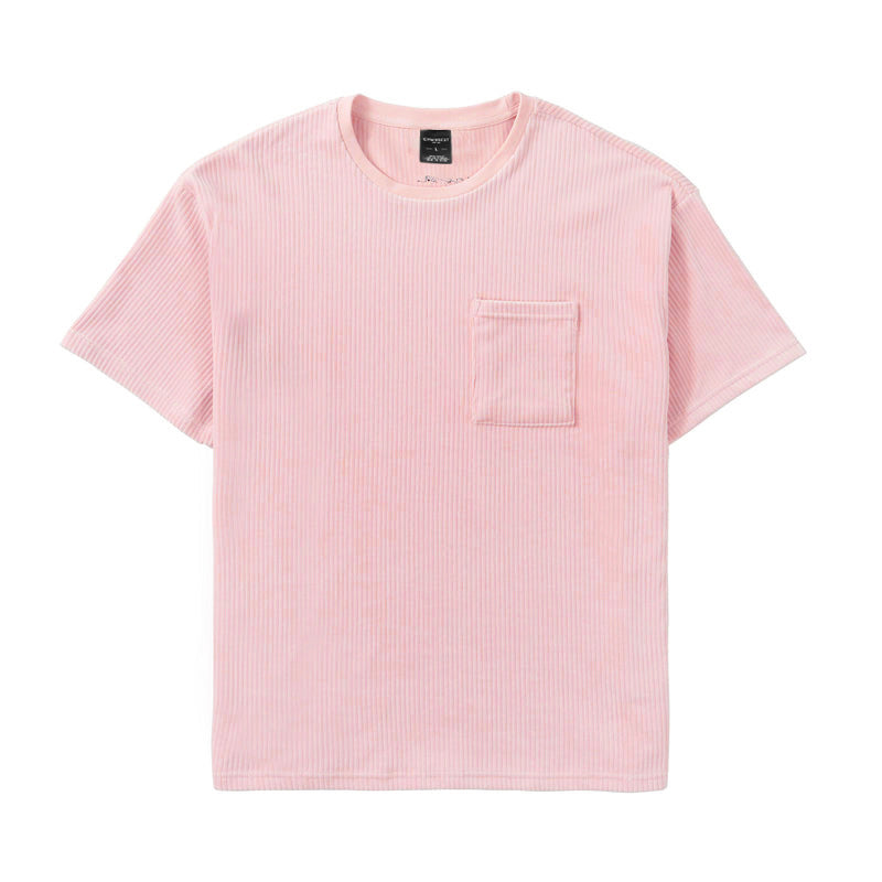 Round Neck Corduroy Casual T-Shirt