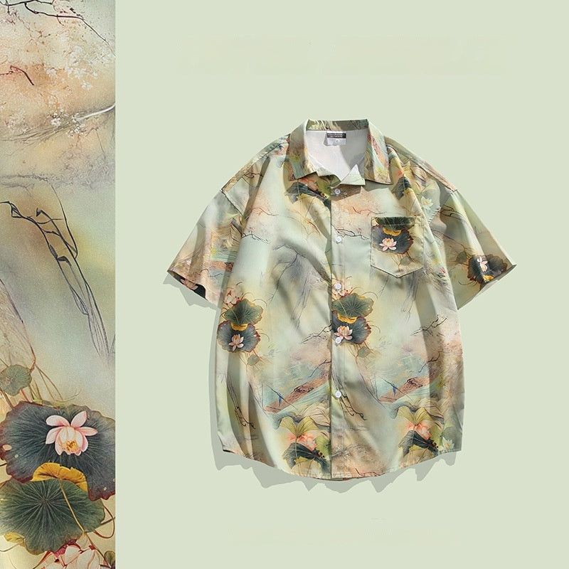 Hawaiian Printed Short Sleeve Shirt