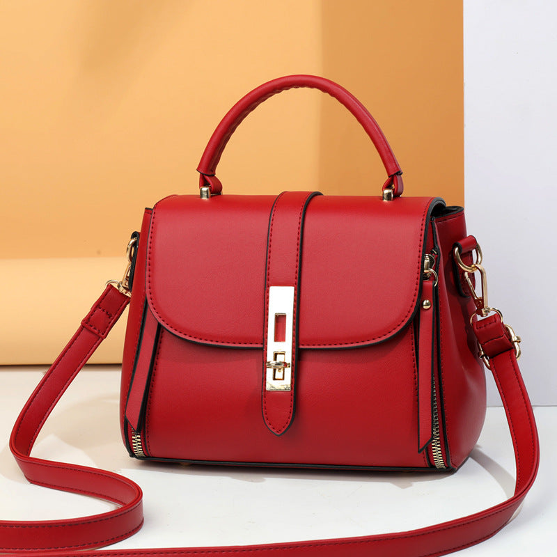 Soft Leather Portable Messenger Bag