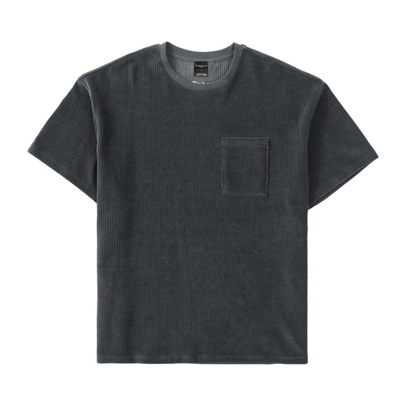 Round Neck Corduroy Casual T-Shirt