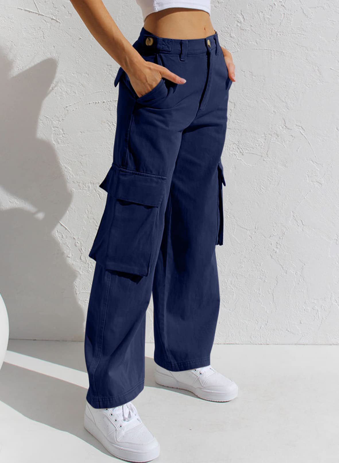 Multi-pocket Workwear Loose Casual Denim Trousers