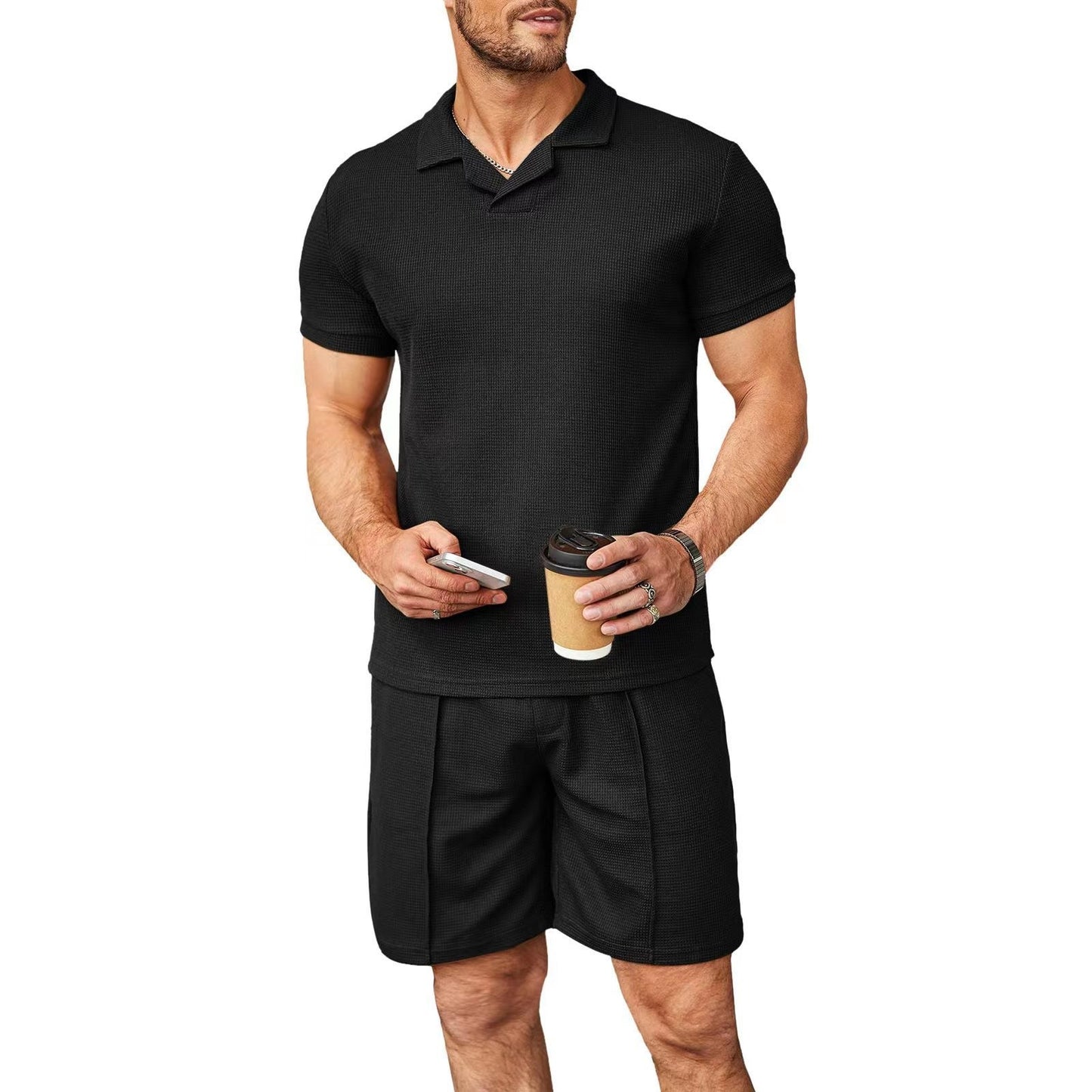 Two-piece V-neck Polo T-Shirt