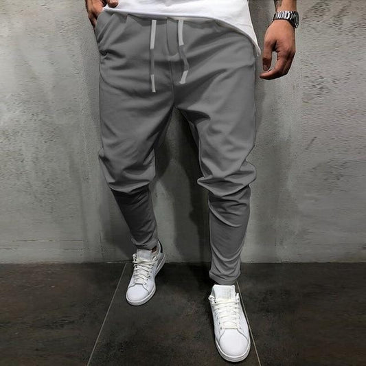 Solid Color Cropped Pants With Elastic Band