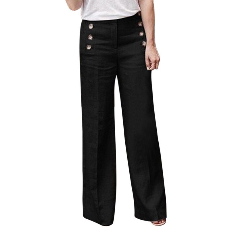 Button Wide-leg Pants