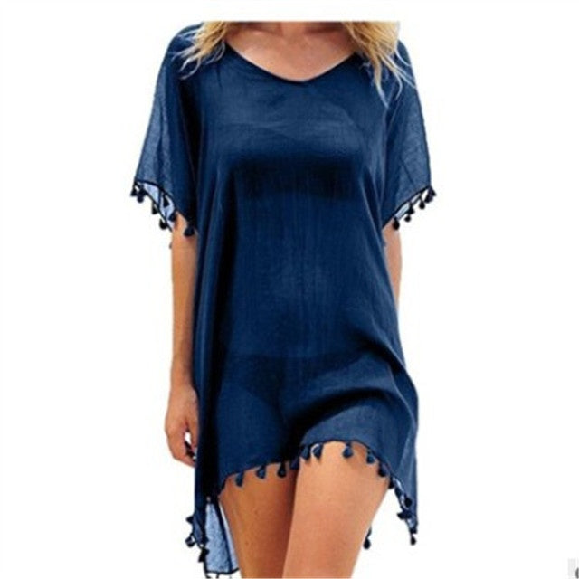 Loose Chiffon Summer Beach Tunic Cover-Up Shirt