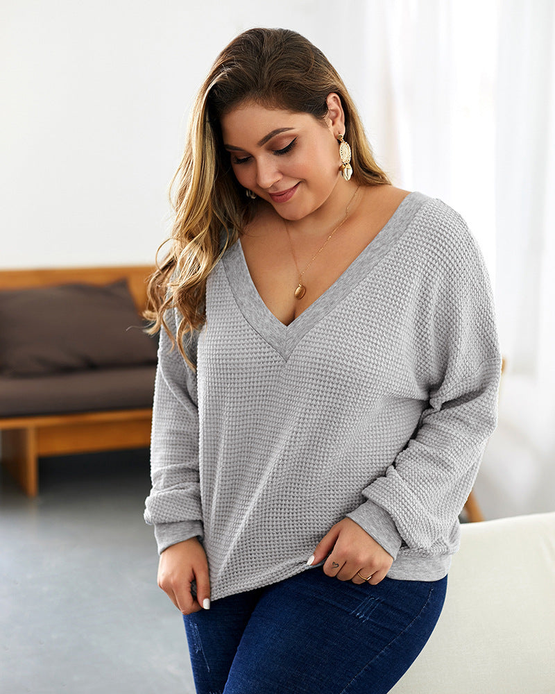 Plus Size Autumn Knitted Top