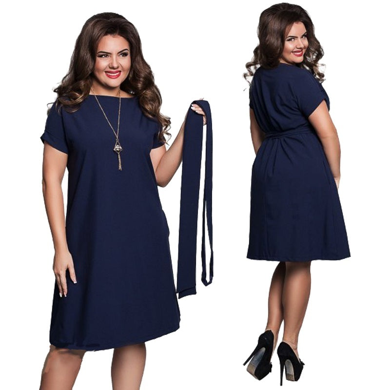 Plus Size Knee-length Pullover Dress