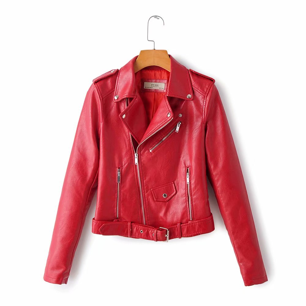 Korean version of Women's Leather Jacket