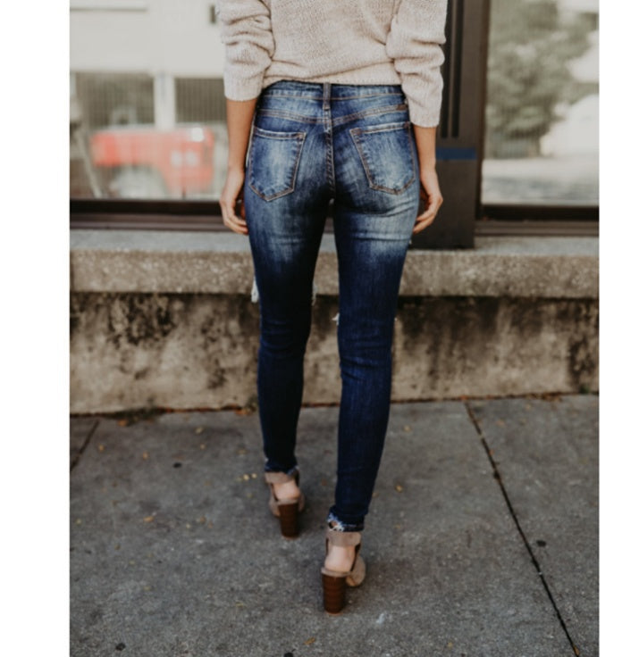 Pierced Mid-rise Jeans