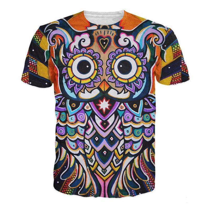 3D Printed Psychedelic Animation Owl T-Shirt