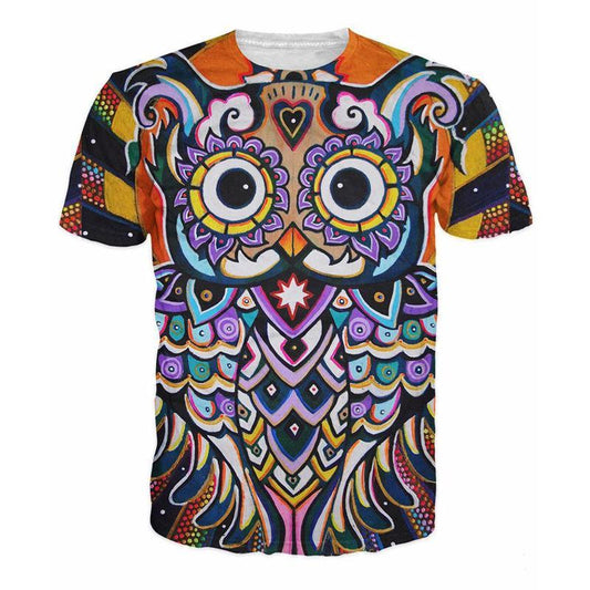 3D Printed Psychedelic Animation Owl T-Shirt