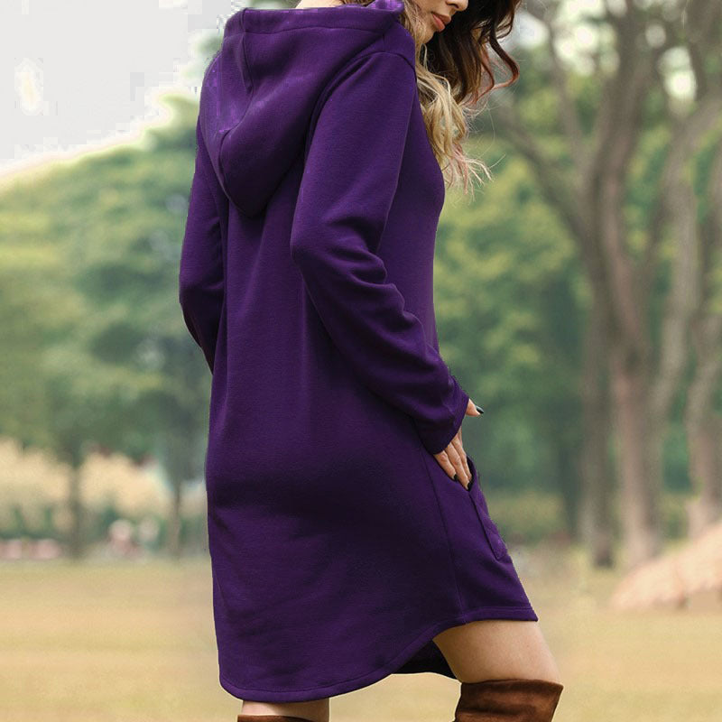 Hooded Pocket Sweatshirt Dress