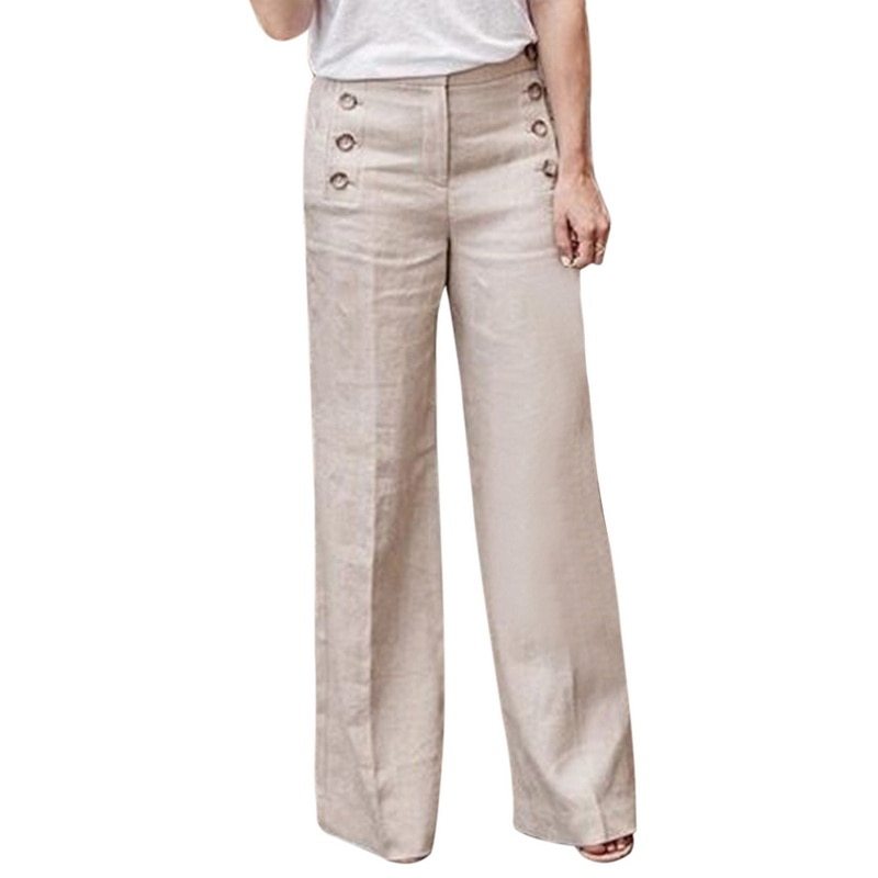 Button Wide-leg Pants