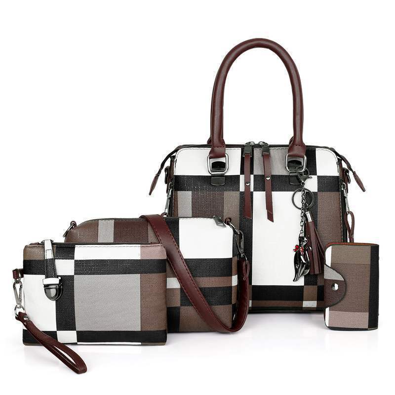 Luxury Designer Plaid Handbag