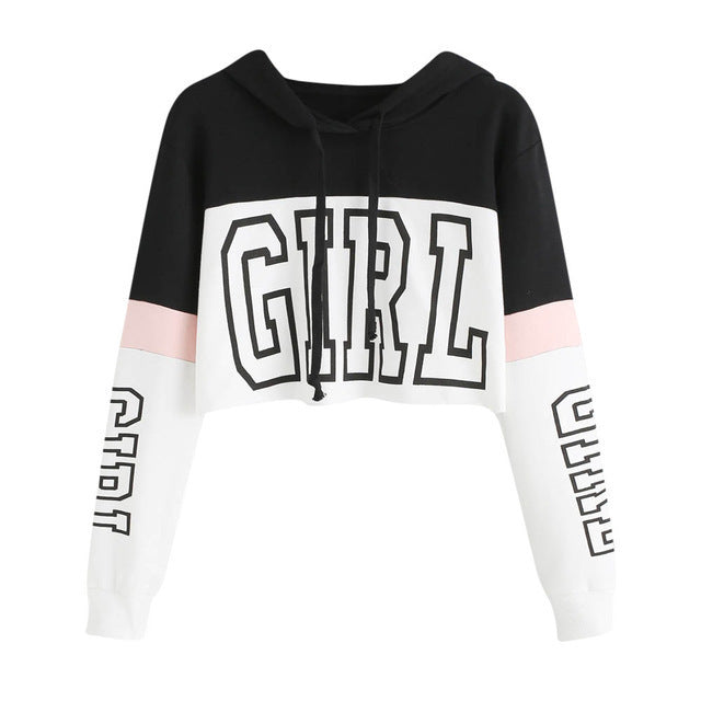 Crop Top Hoodie Sweatshirt