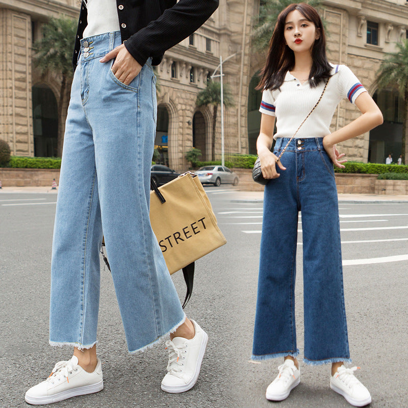 High-Waisted Straight-Leg Jeans