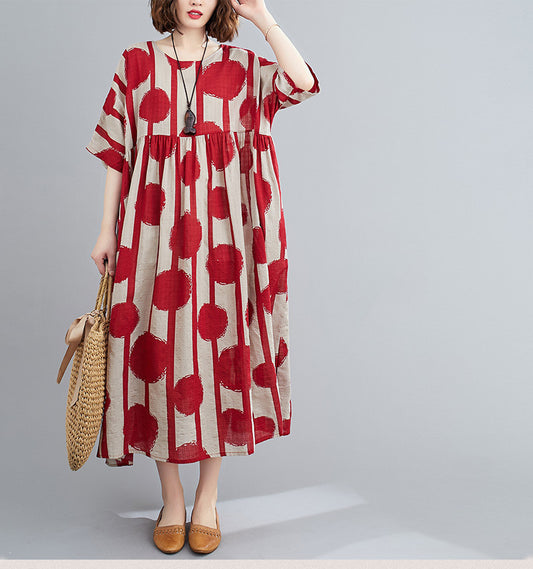 Plus Size Vintage Polka Dot Dress