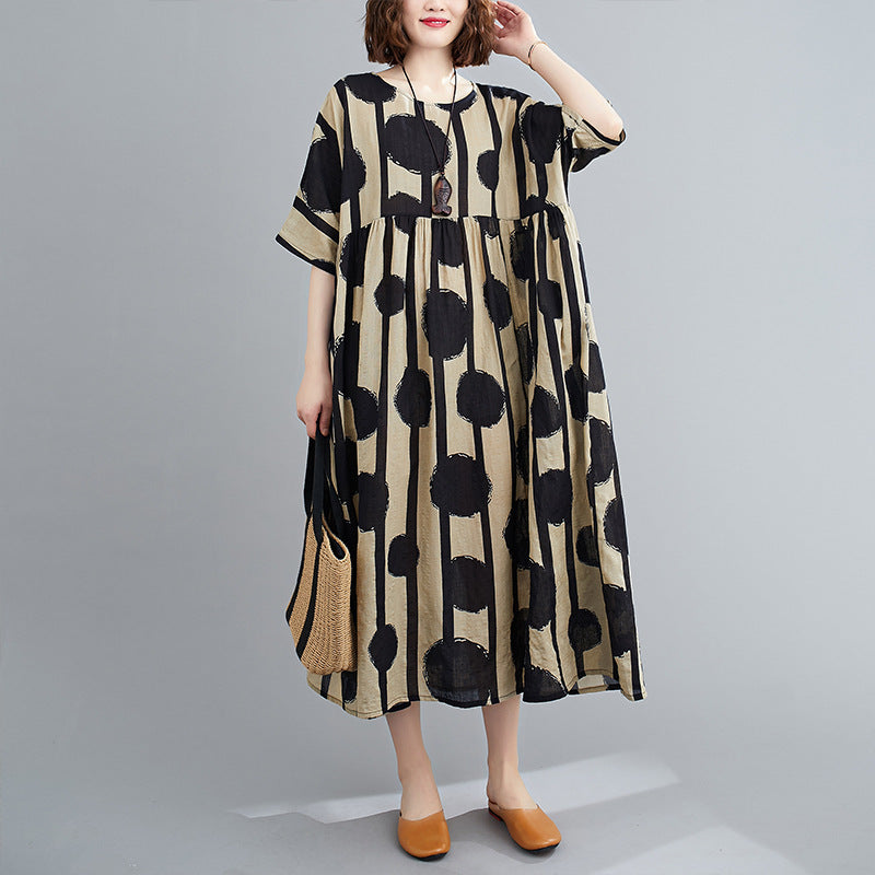 Plus Size Vintage Polka Dot Dress