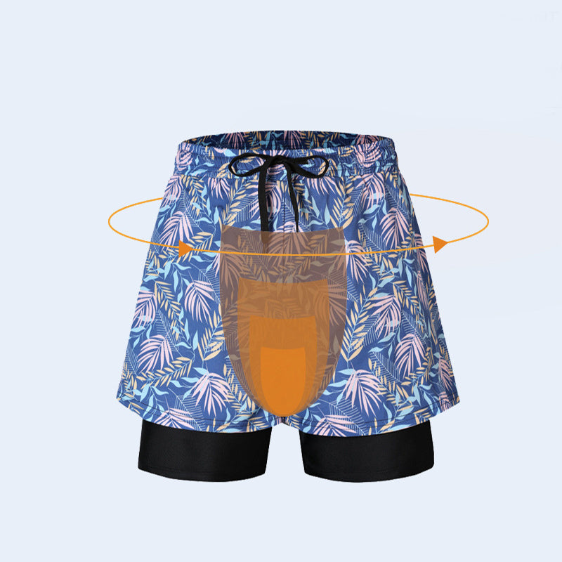 Loose Swimming Double Layer Trunks