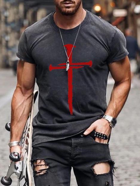 Cross Print T-Shirt