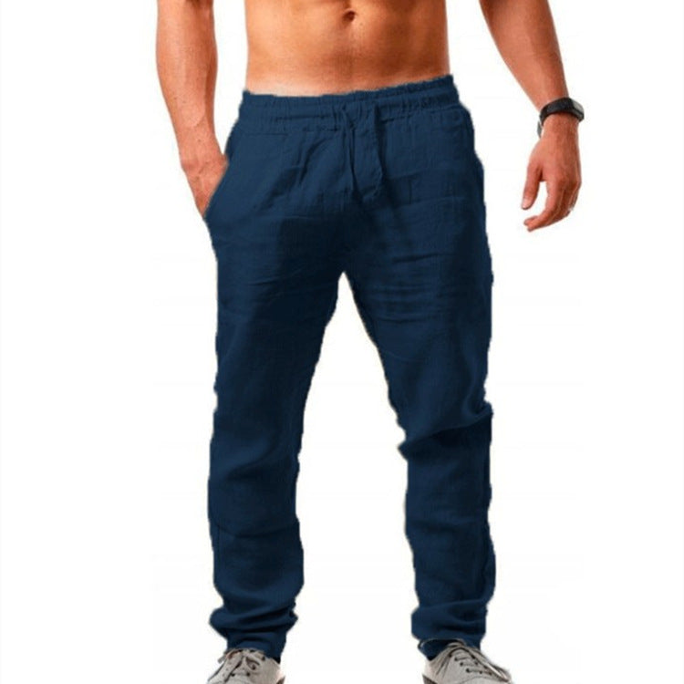 Breathable Cotton-Linen Loose Casual Sports Trousers