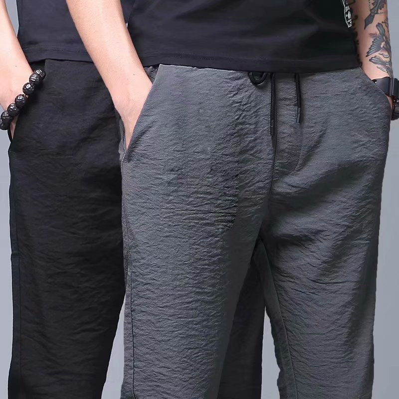 Straight Loose Ice Silk Pants