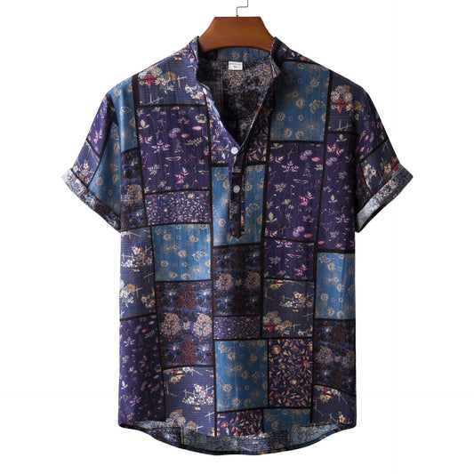 Casual Linen Floral Shirt