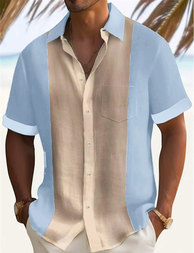 Solid Color Casual Fashion Short Sleeve Shirt