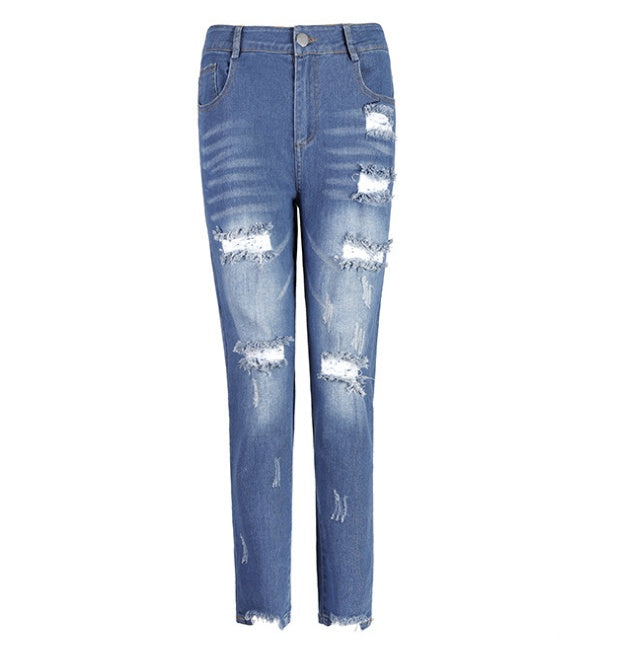 Pierced Mid-rise Jeans