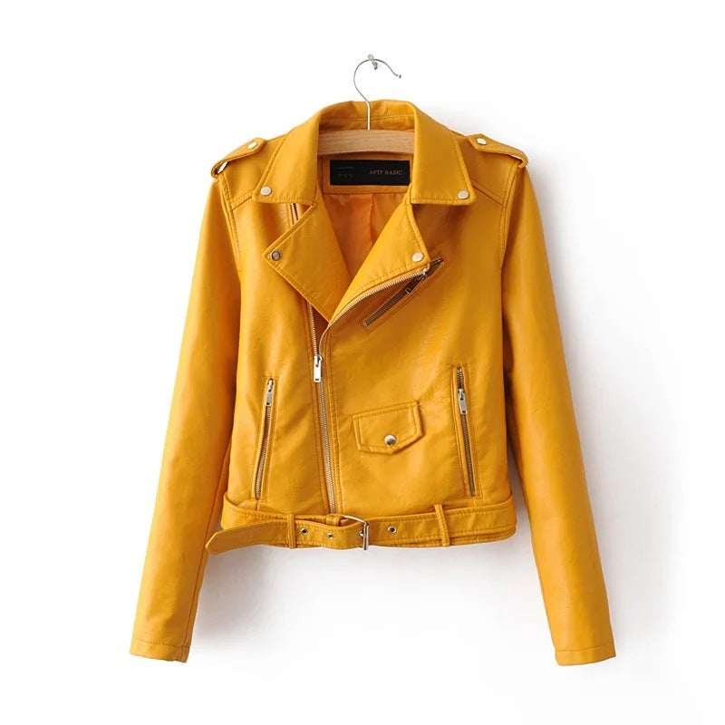 Korean version of Women's Leather Jacket