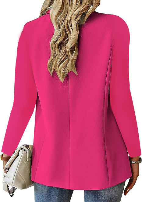 Long Sleeve Solid Color Suit Jacket