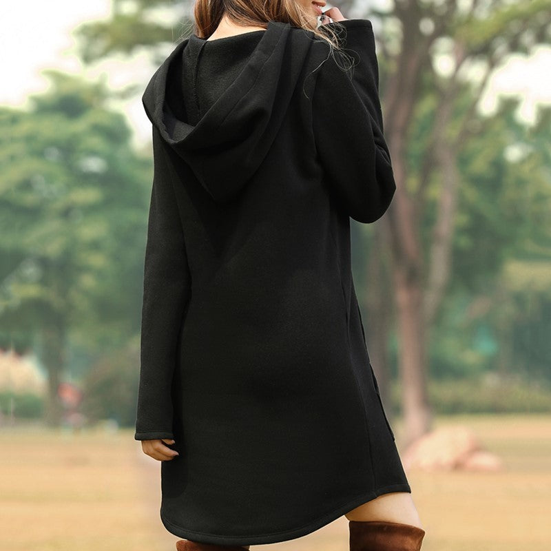 Hooded Pocket Sweatshirt Dress