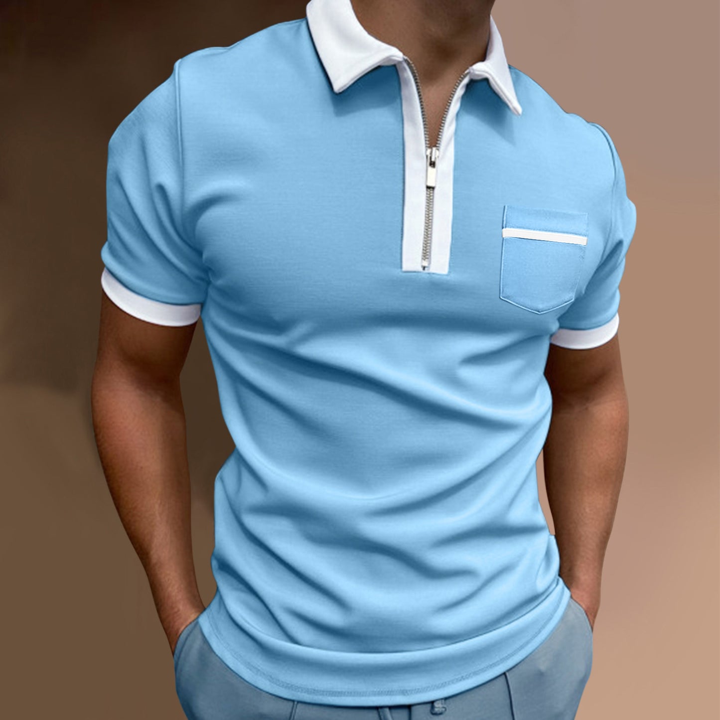 Lapel Fashion Slim Pocket POLO T-Shirt