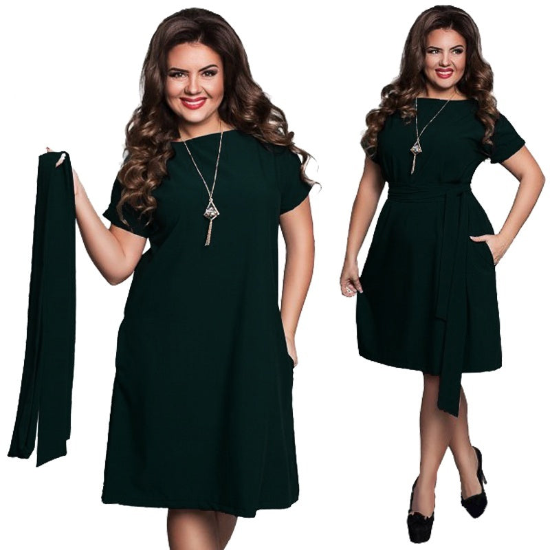 Plus Size Knee-length Pullover Dress