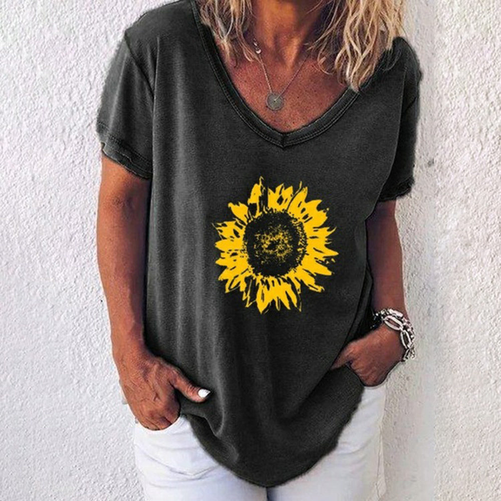 Printed Short-Sleeve Loose T-Shirt