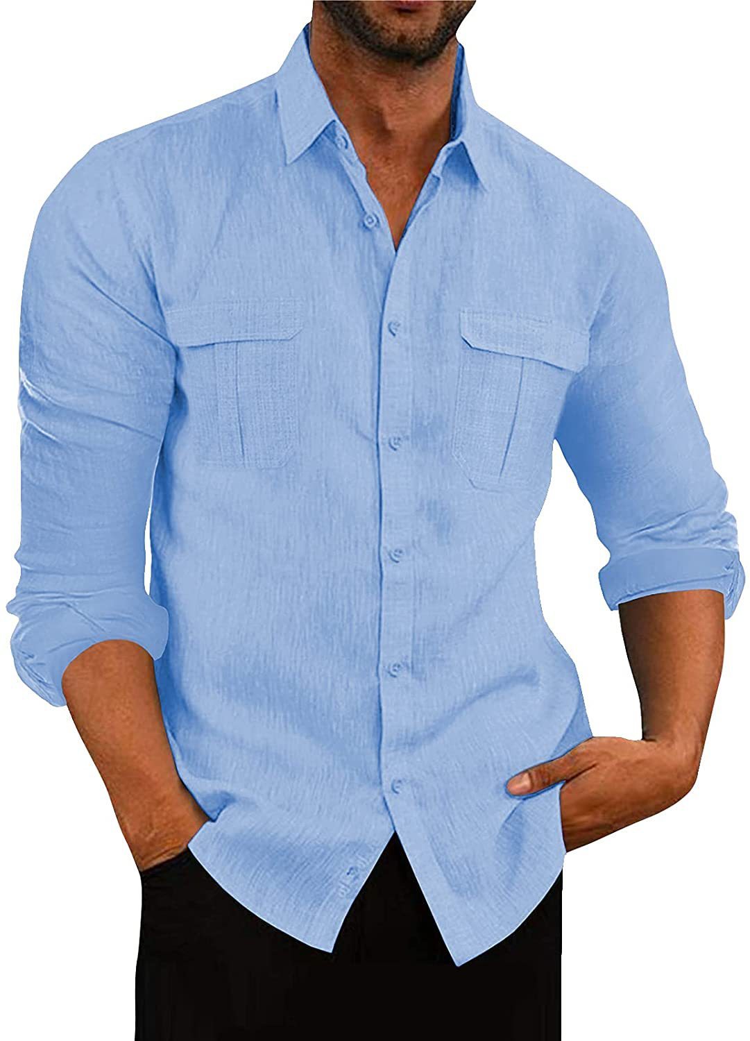 Double Pocket Cotton-Linen Shirt