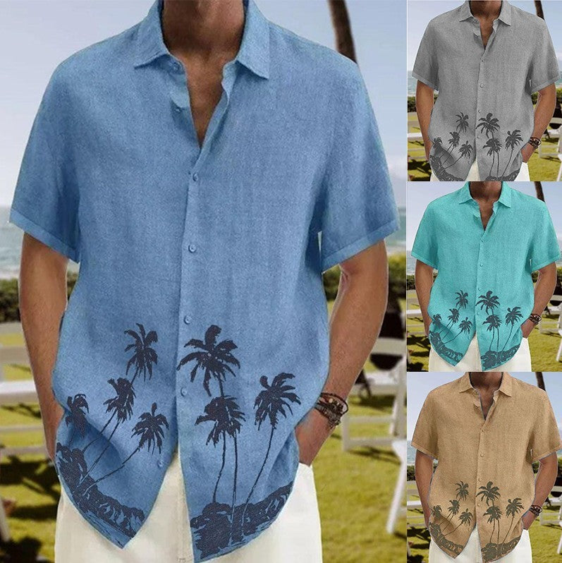 Casual Short Sleeve Beach Trend Shirt