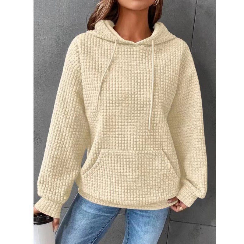 Loose Casual Solid Color Long-sleeved Hooded Sweater