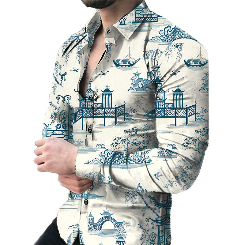 Casual Long Sleeved Large Floral Shirt