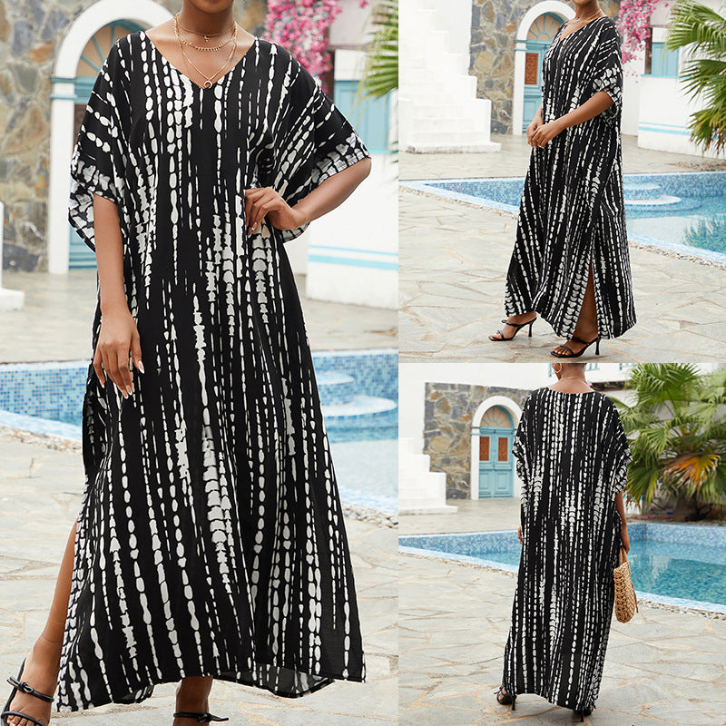 Rayon Tie-dyed Beach Sun Protection Long Dress