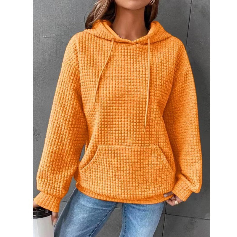 Loose Casual Solid Color Long-sleeved Hooded Sweater