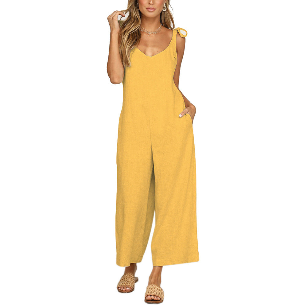 Wide-leg Strap Casual Jumpsuit