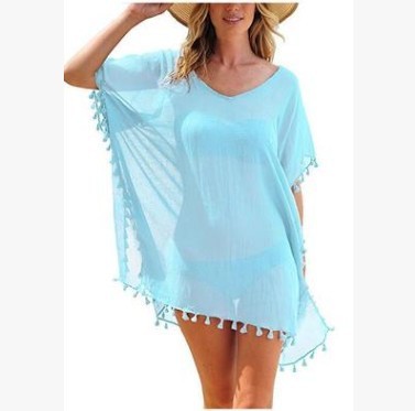 Loose Chiffon Summer Beach Tunic Cover-Up Shirt