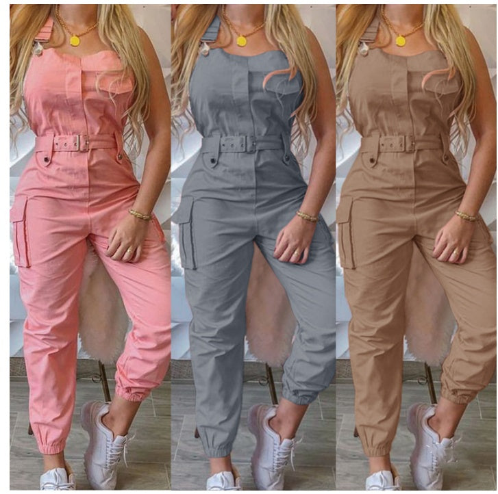 Workwear Waist Banding Jumpsuit