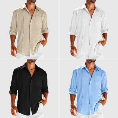 Casual Long Sleeve Polo Collar Shirt