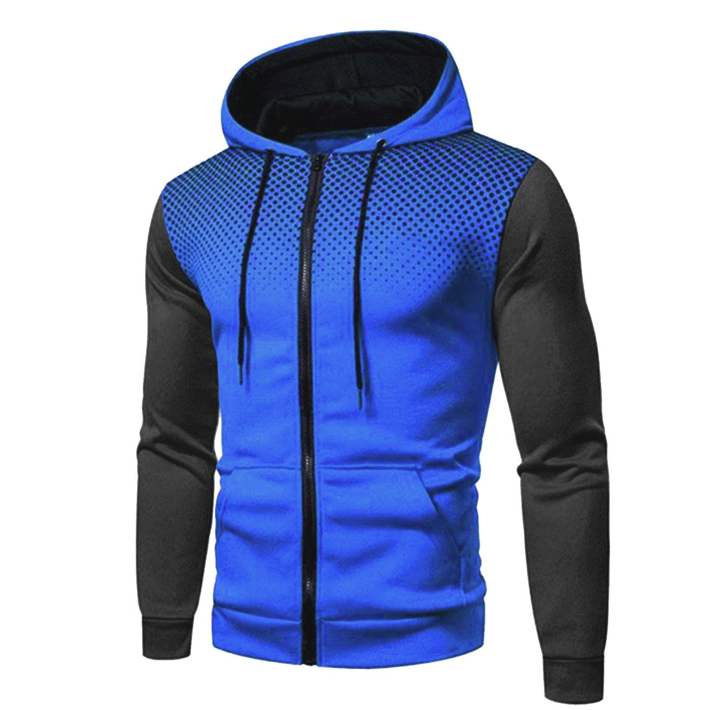 Zipper Hooded Panel Sweatshirt