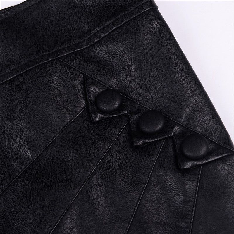 Slim High Waist PU Leather Skirt