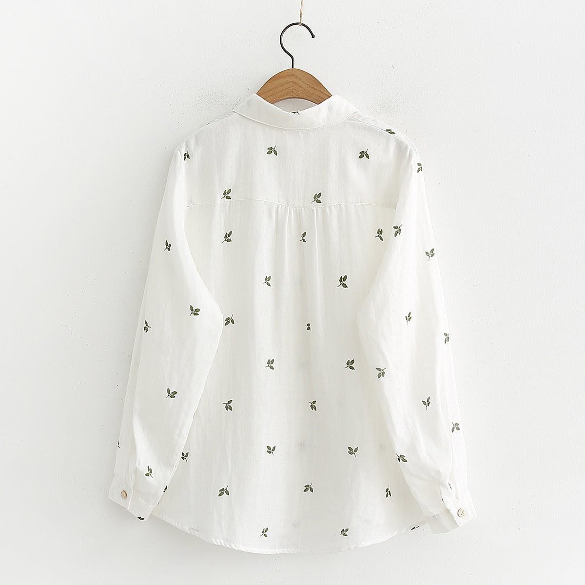 Autumn Leaves Printed Long-sleeved Shirt