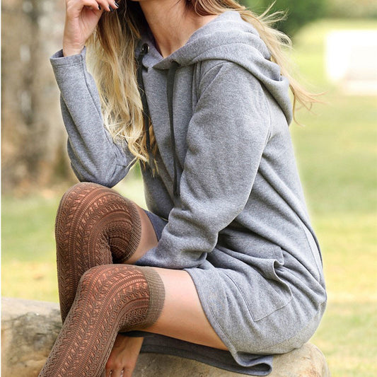 Hooded Pocket Sweatshirt Dress