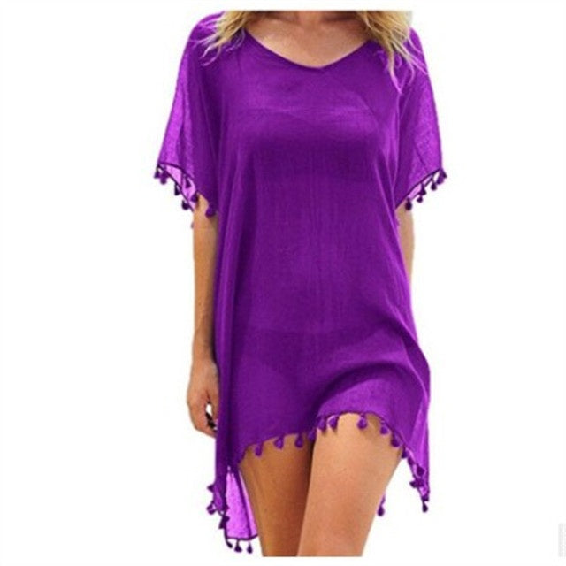 Loose Chiffon Summer Beach Tunic Cover-Up Shirt